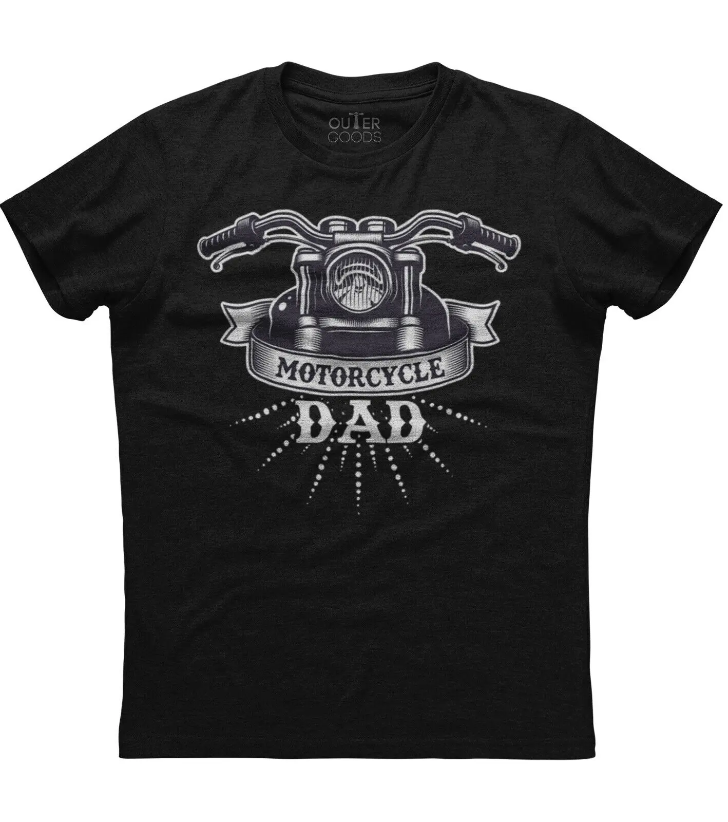 Motorcycle Dad Bike Headlight Printed Mens Short Sleeve New Black Men T-shirt