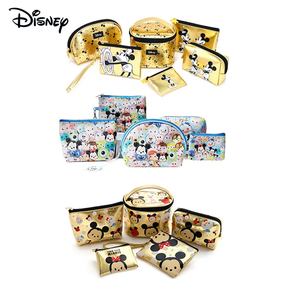 

Disney Mickey Minnie Travel Multi-Function Makeup Bag Lipstick Makeup Brush Storage Female Portable High Capacity Female Bag