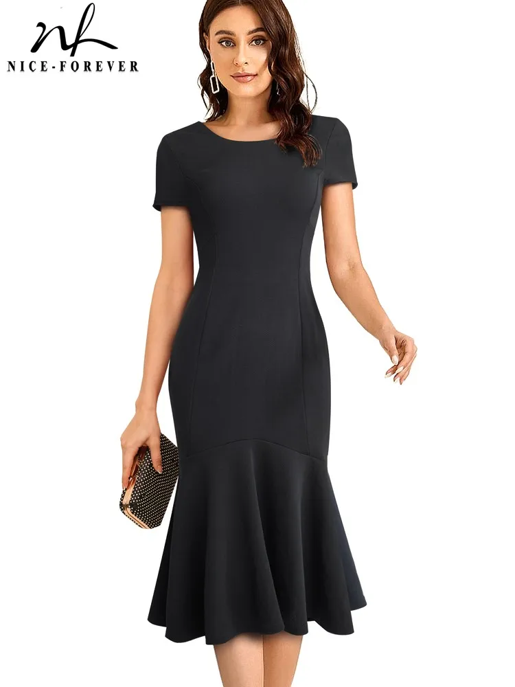 Женское винтажное платье-Русалка Nice-Forever летнее и элегантное платье с глубоким