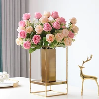 modern simple luxury simulation flower vase decoration living room porch tabletop flower metal ornament household furniture