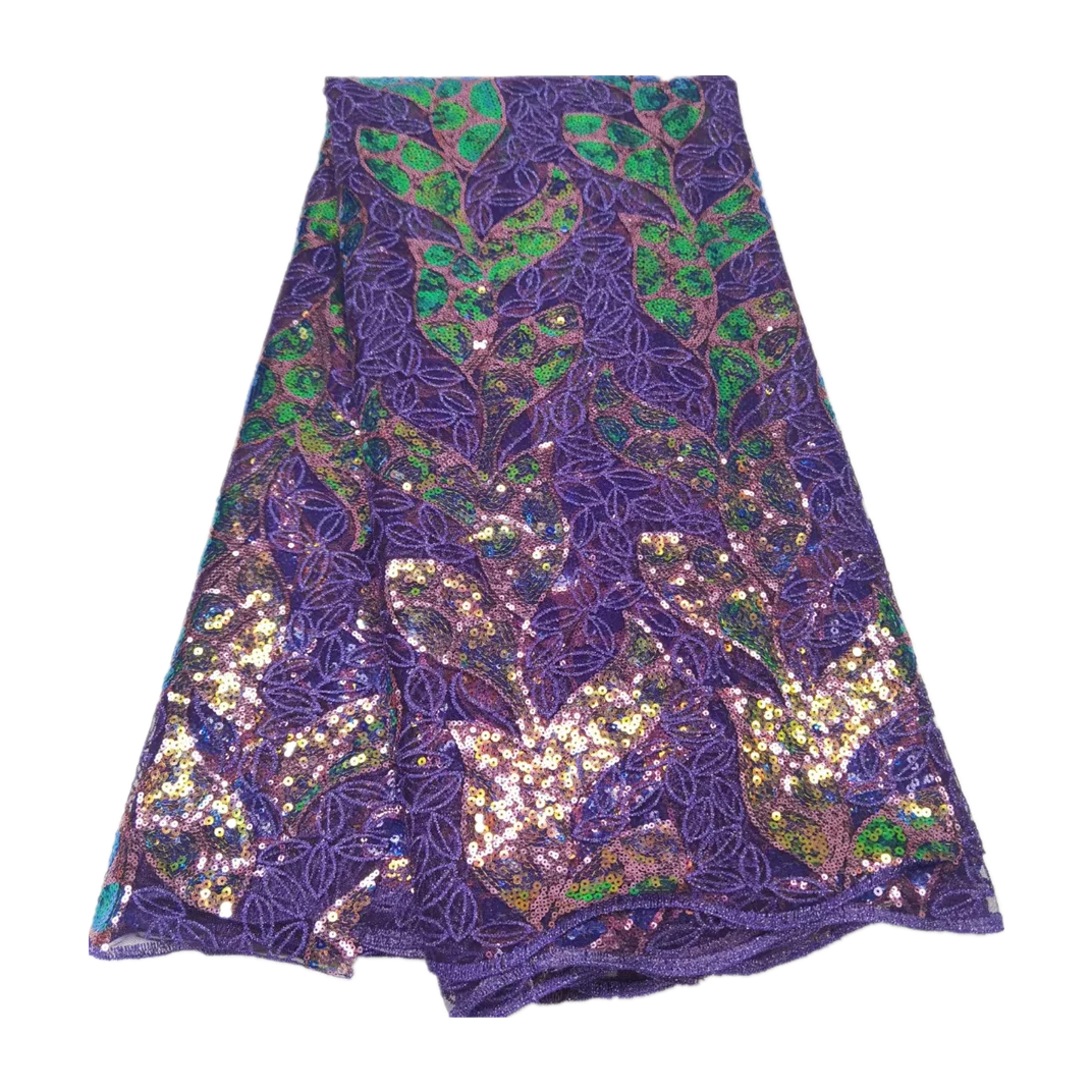 

Wholesale African Net Lace Fabric in Dark Green Good Quality Embroidered Milk Silk Lace for Party/Wedding Dress SQXN17