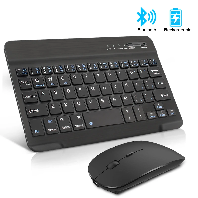 

Keyboard and Mouse Mini Rechargeable Spainish Bluetooth Keyboard With Mouse Russian Keyboard For PC Tablet Phone