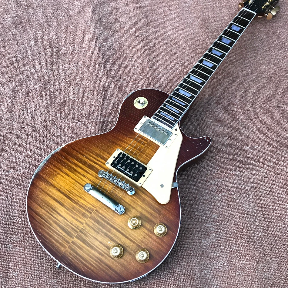 

Custom Shop, Made in China, LP Standard High Quality Electric Guitar,Rosewood Fingerboard, Relic,Tune-o-Matic Bri, free delivery
