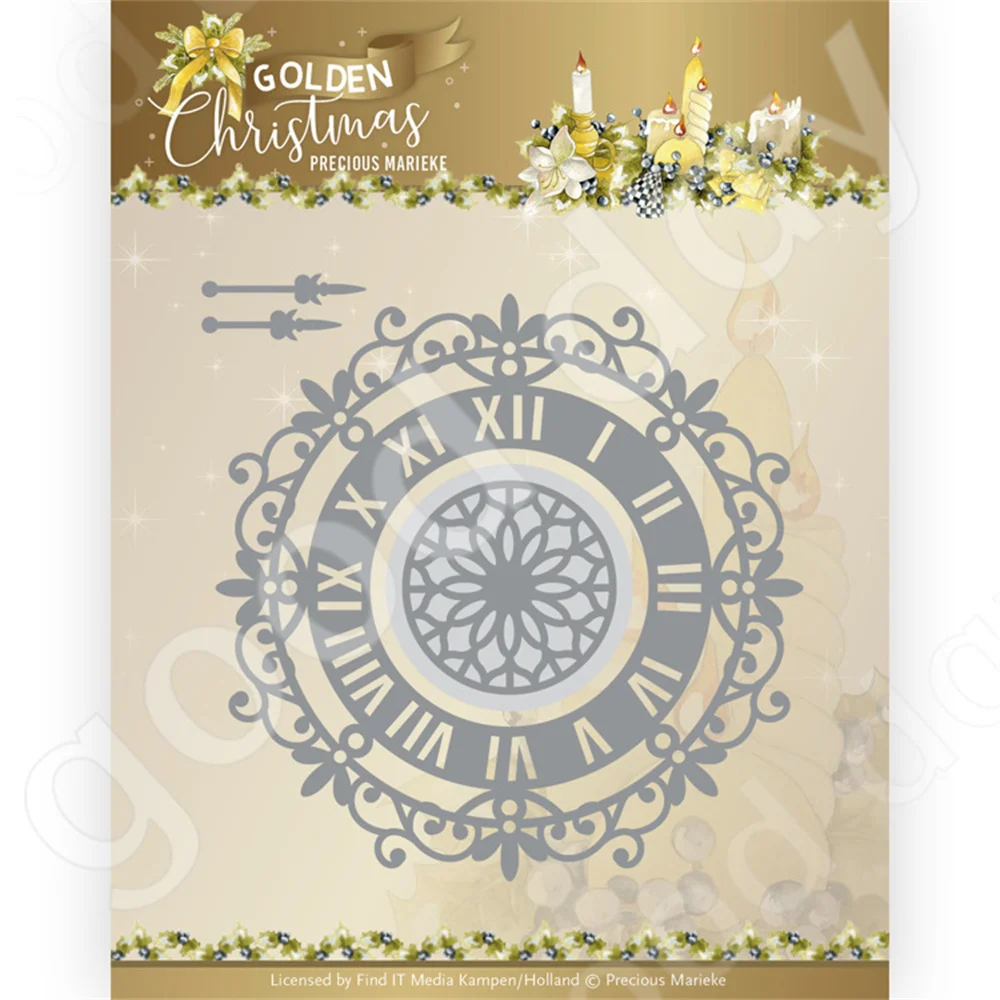 

New Christmas Wall Clock Metal Cutting Dies Scrapbook Diary Decoration Stencil Embossing Template Diy Greeting Card Handmade