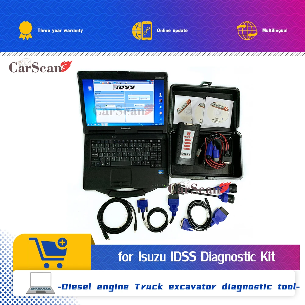 

Диагностический сканер для ISUZU IDSS, для дизельных двигателей, грузовиков, для isuzu g-idss e-idss, диагностический сканер с ноутбуком CF52