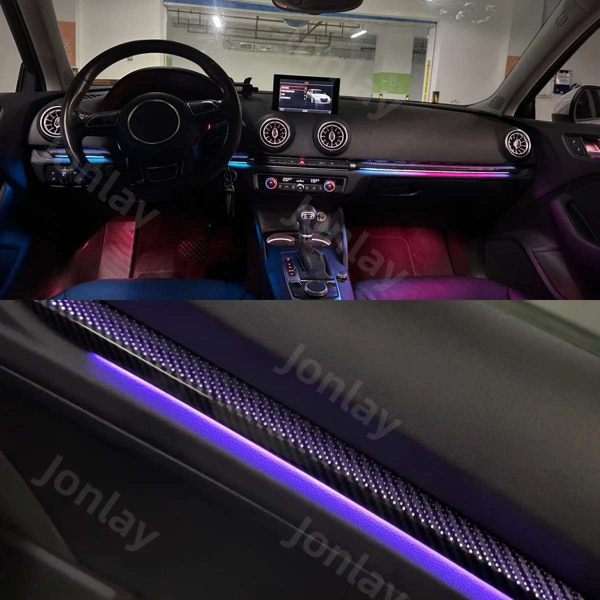 Декоративная атмосферная подсветка Jonlay для Audi A3 8V S3 RS3 2013-2020 (левыйправый руль), интерьерная лампа, подсветка салона, автомобильная подсветка для создания настроения (art.: 3920da2805faa) - 3920da2805faa