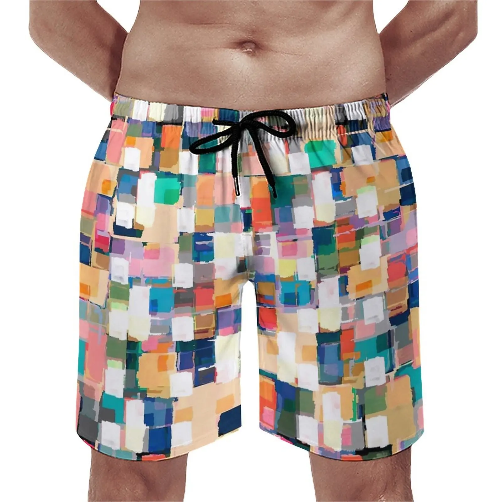 

Board Shorts Watercolor Brush Print Fashion Swimming Trunks Vintage Male Quick Dry Running Hot Sale Oversize Board Short Pants