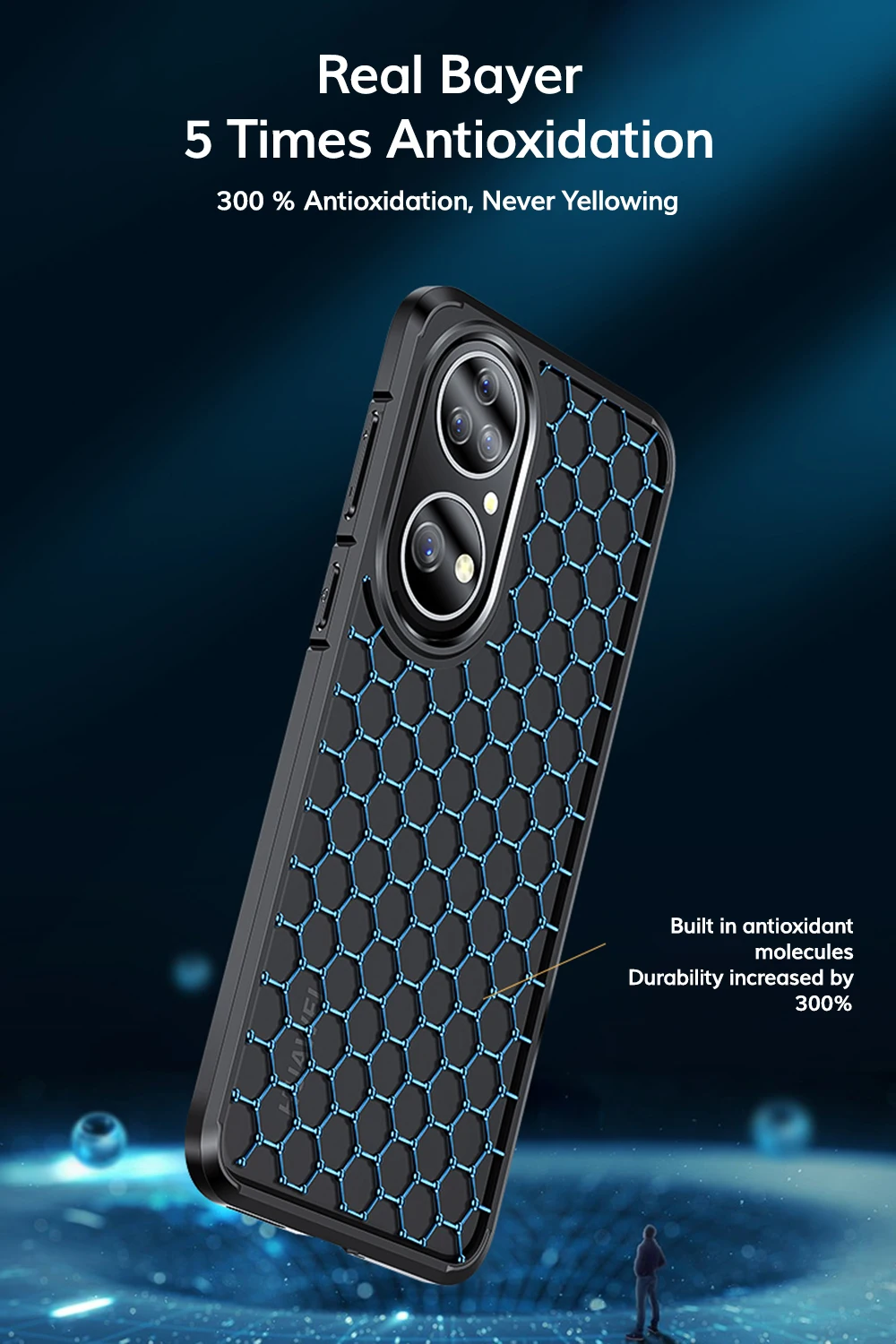 Cena UFLAXE Odporny Na Wstrząsy Twardy Futerał Do Huawei P50 / P50 Pro WLONS Niemcy Bayer 4K HD Krystalicznie Czysta Tylna Pokrywa Anty-żółta Obudowa