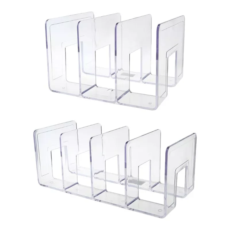 

Transparent Multi-layer Bookend Decorative Book Shelf Home Room Office School Library Stationery Supplies Gifts OO