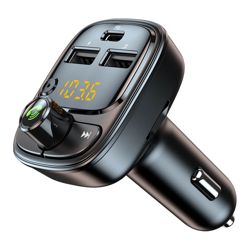 

Hot Bluetooth 5.0 FM Transmitter Handsfree Car Radio Modulator MP3 Player With QC 3.0 PD 24W USB Quick Charge Adapter for Car