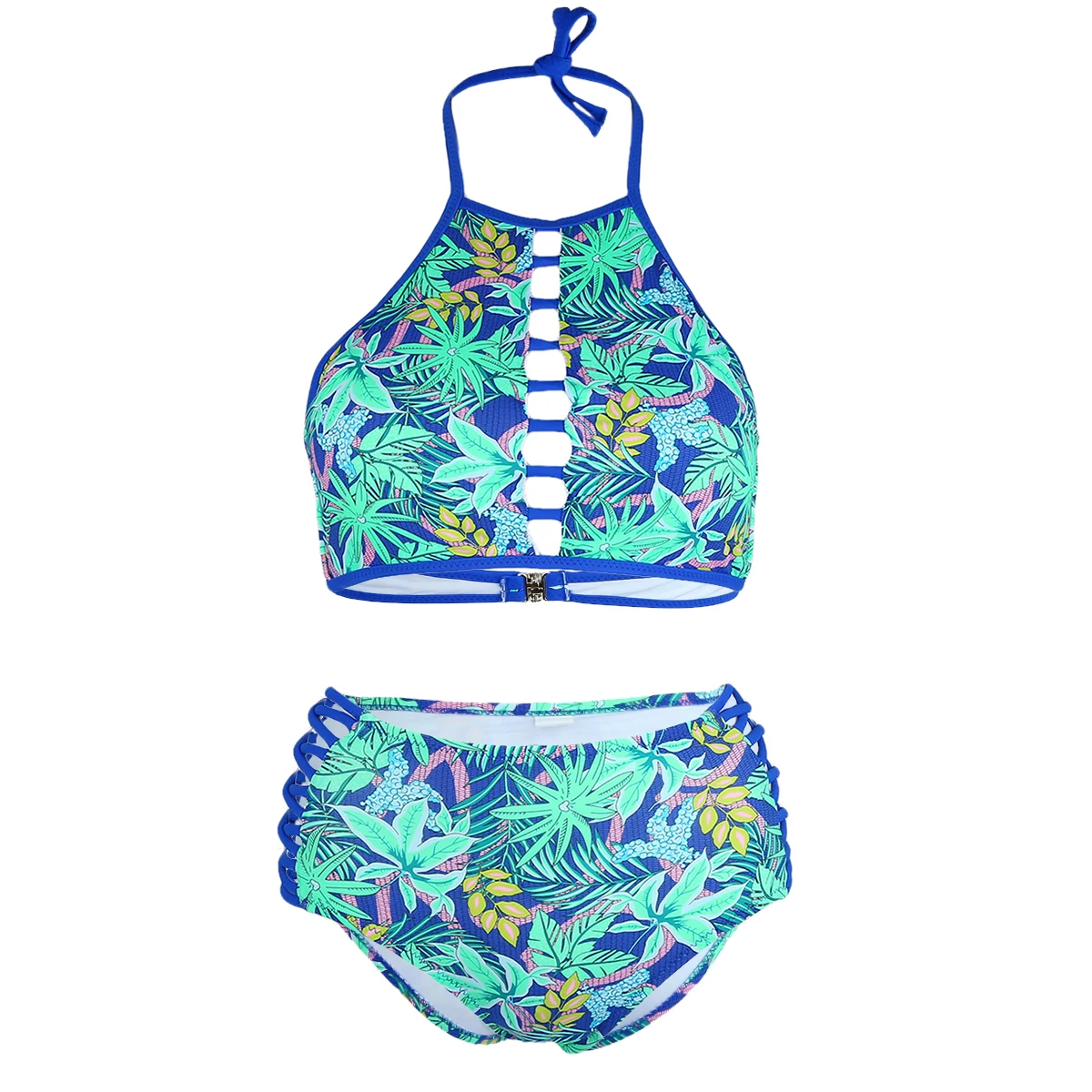 

Summer Beach Print Bikini Set Women Tie Side Swimsuit Female Bandage Bathing Suit Brazlian Swimwear