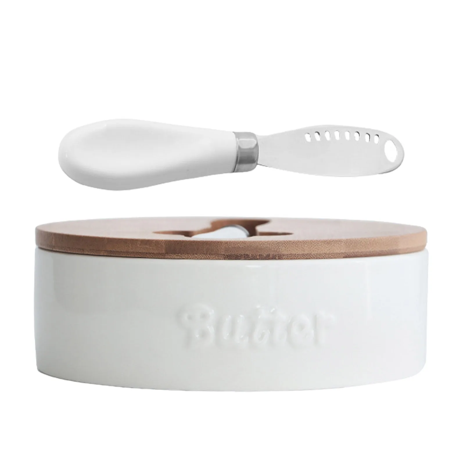 

Керамическая тарелка для масла с крышкой и ножом для масла, набор тарелок для масла с крышкой и разбрасывателем масла, крышка для хранения с...