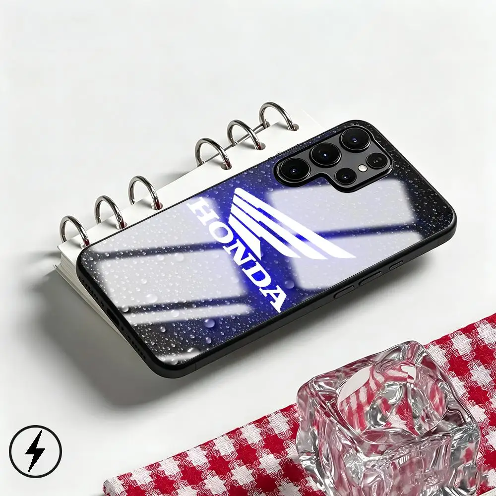 Фото Чехол для телефона SuperCAR H-hondES MOTO для Samsung S26 S25 S24 S23 S22 S21 S20 Plus Ultra Note20, стеклянный магнитный чехол №1
