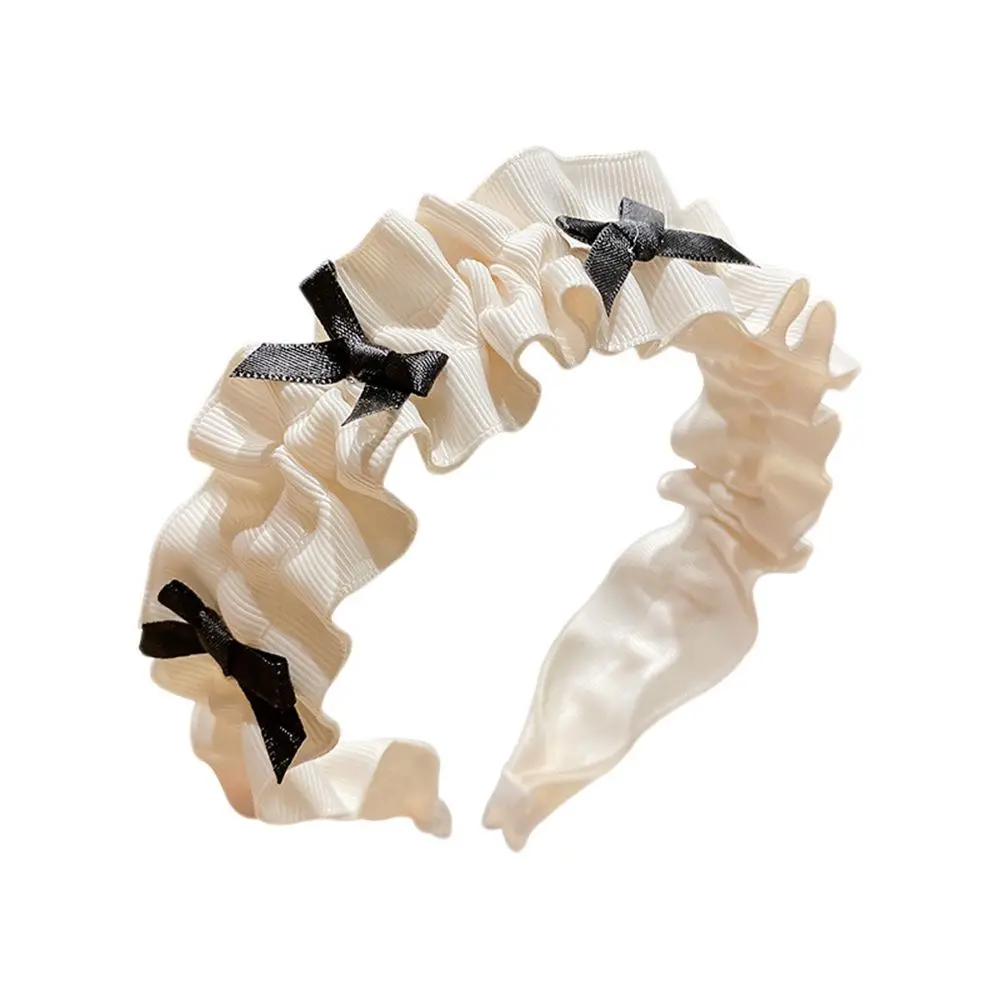 

Elegant Sweet Girls Ruffle Width Side Cloth Lolita Headwear Bow Headband Hair Hoop