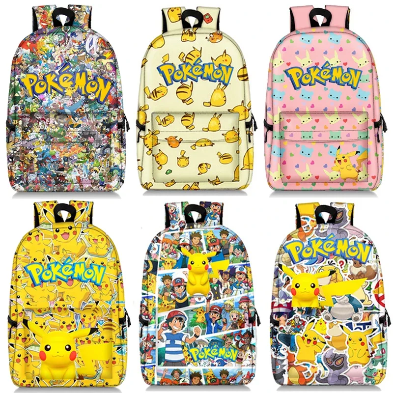 

Pikachu Cartoon Backpack Two-piece Pokemon Student School Bag Pencil Bag Elf Pokémon Lunch Bag Cartoon School Bag Mochila