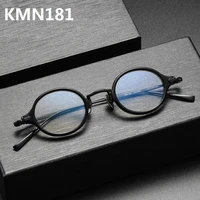 acetate titanium glasses frame men japanese handmade design kmn181 retro round women eyeglasses optical eyewear blue light gafas