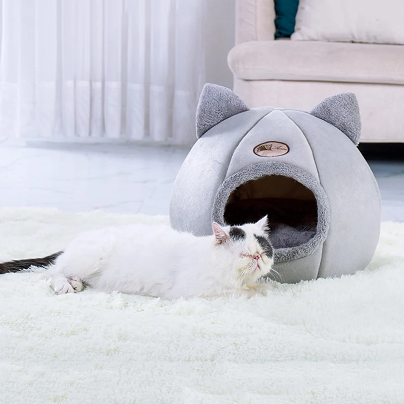 

Pet Bed Cats Dogs Soft Long Plush Nest Kennel Bed Cave House Sleeping Bag Mat Pad Tent Pets Winter Warm Cozy Beds Pet Supplies