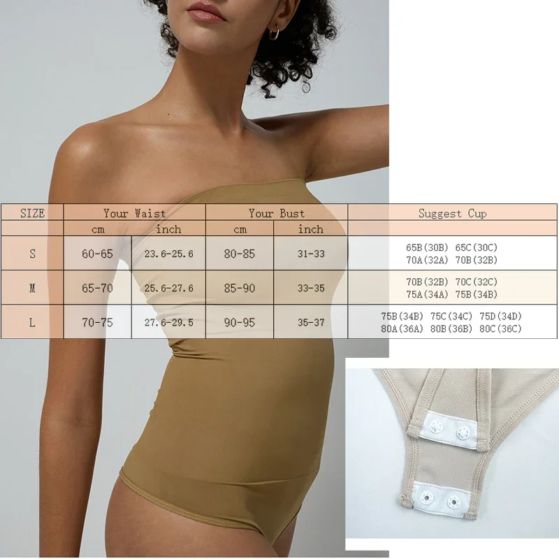 GUUDIA Обновленный топ из лайкры боди бесшовные без бретелек бесшовное на кнопках с