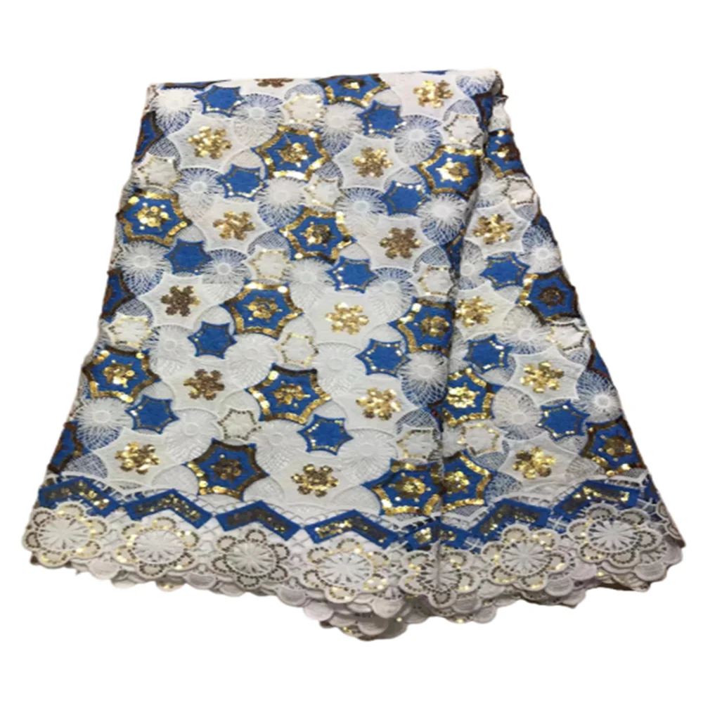 

Синяя африканская кружевная ткань 2023, Высококачественная молочная шелковая кружевная ткань, 3D блестки, нигерийские кружевные ткани для детской свадьбы