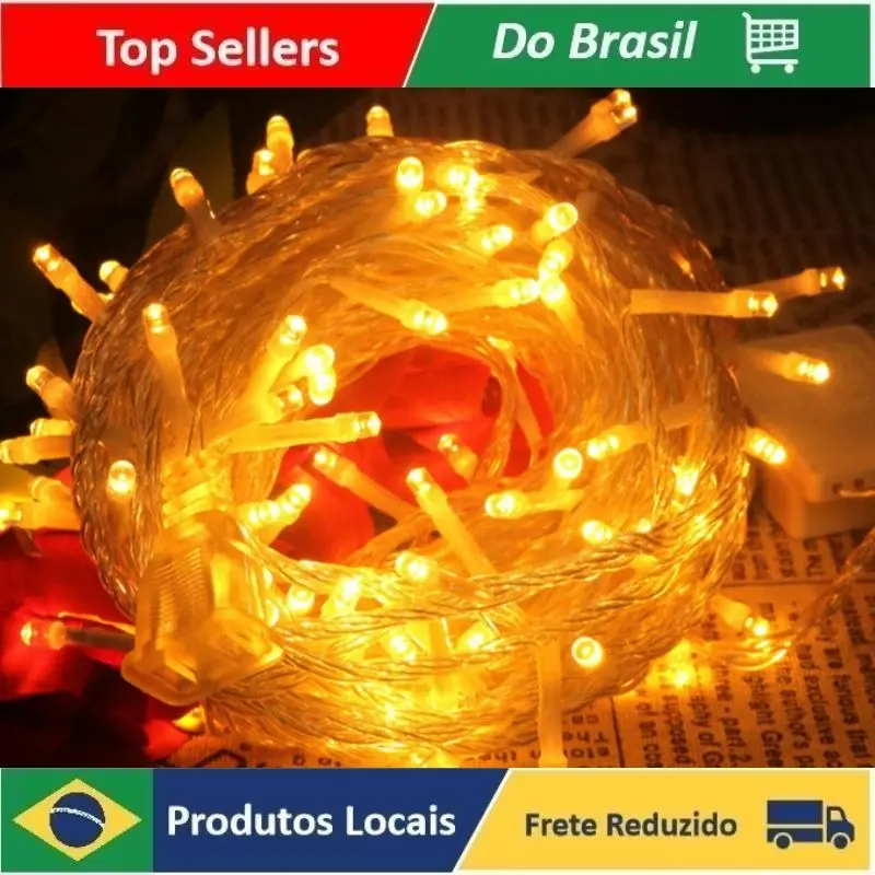 

Cascata 100 Led Fungoes Branco C Fio Branco 3M Para Decoração De Natal