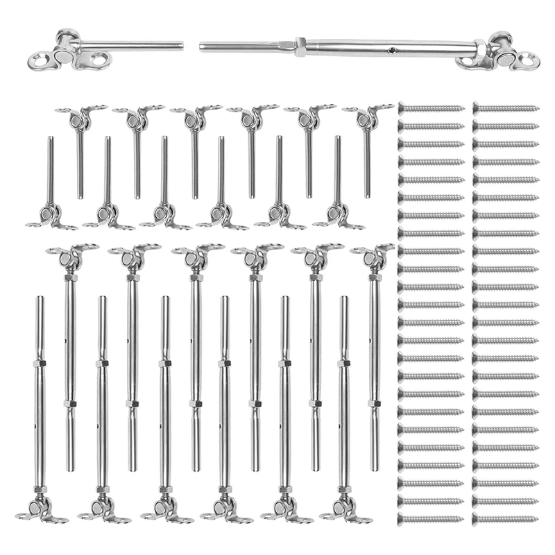 

12 Pack T316 Stainless Steel Cable Railing Kits Fit 1/8Inch Stainless Steel Wire Rope Cable For Cable Railing Systems