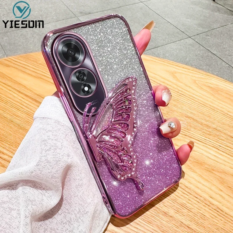3D мерцающие Блестки для OPPO A60 A98 чехол телефона A78 5G A58 4G A38 A18 A17 A17K A79