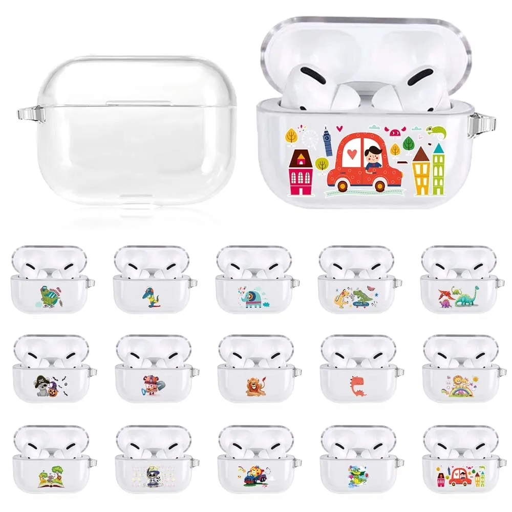 

Earphone Case for Apple AirPods Pro A2084 A2083 Cute Cartoon Dust-proof Protective Cover Soft Silicone Transparent Sleeve