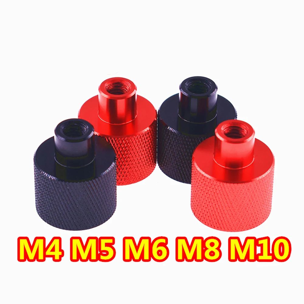 

M4 M5 M6 M8 M10 Multi-colour Blind Hole Thumb Nuts Aluminium Alloy Hand Tighten Step Knurled Nut Pitch 0.7mm - 1.5mm