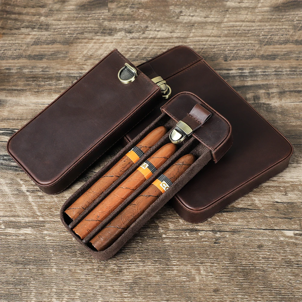 Роскошный портсигар в стиле ретро с 3/6 отделениями портативный хьюмидор из