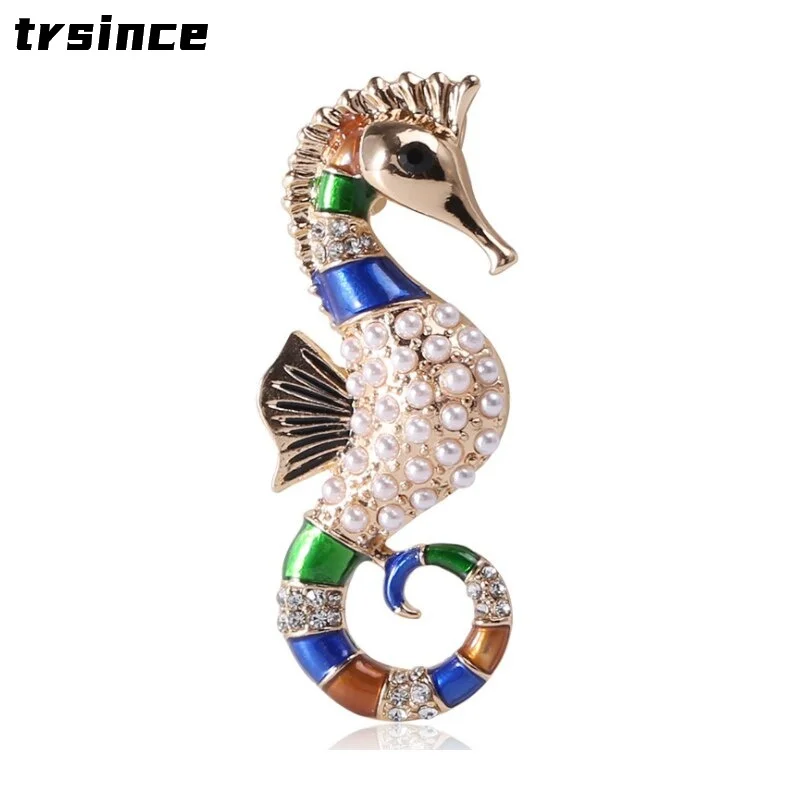 

Personality Ocean Starfish Octopus Seahorse Super Flash Exquisite Brooch Female Decoration All-match Temperament Pin Accessories