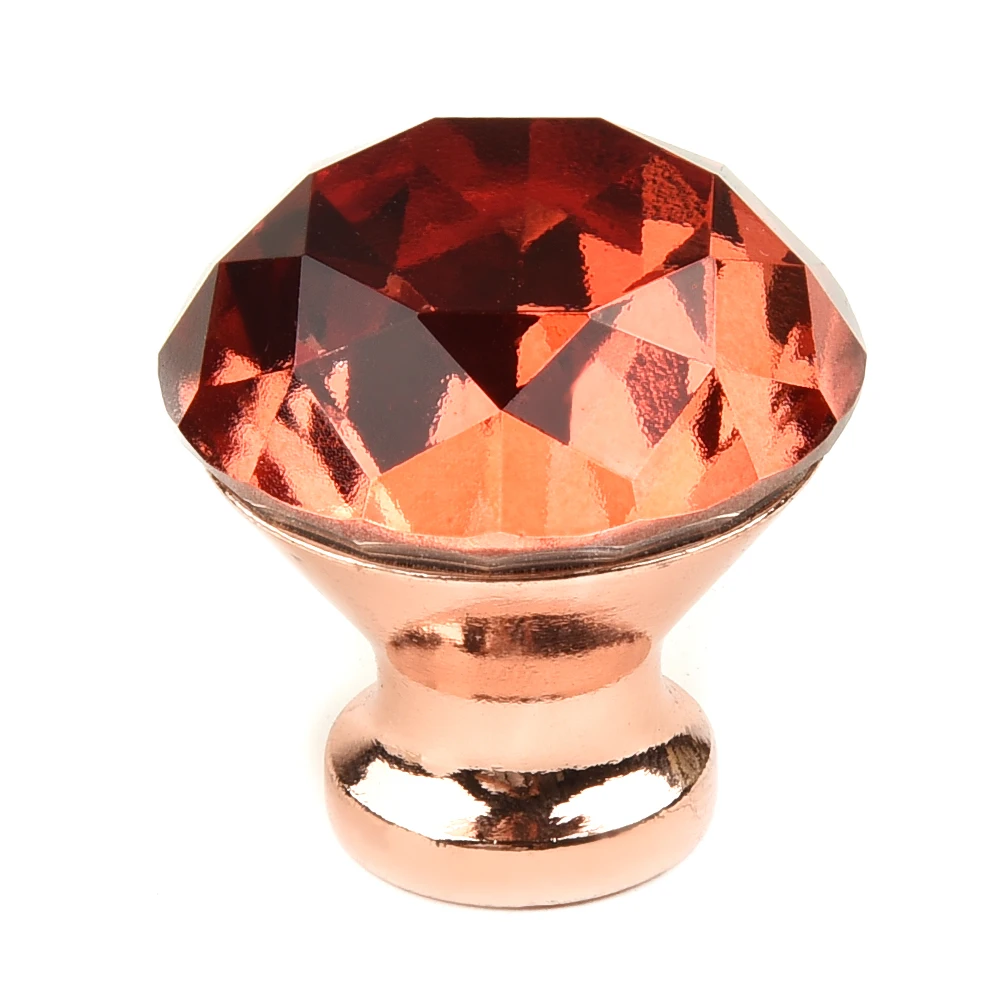 1 шт. розовое золото Хрустальное стекло алмазная дверная ручка выдвижной ящик и