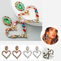 fashion new popular women earrings love rhinestone earrings creative retro jewelry accessories hip hop earrings gift wholesale