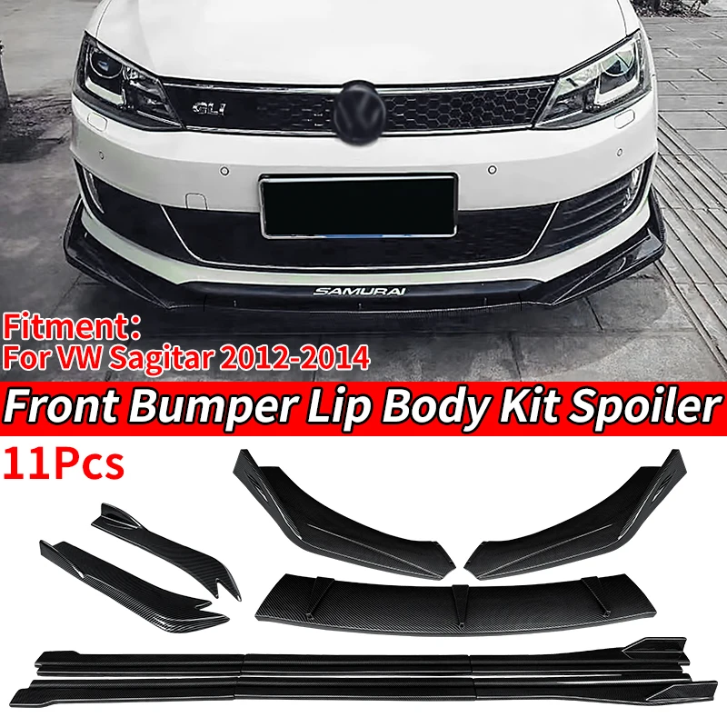 

Car Accessories ABS Front Bumper Splitters Lip Body Kit Spoiler Side Skirts Extensions Rear Wrap Angle For VW Sagitar 2012-2014