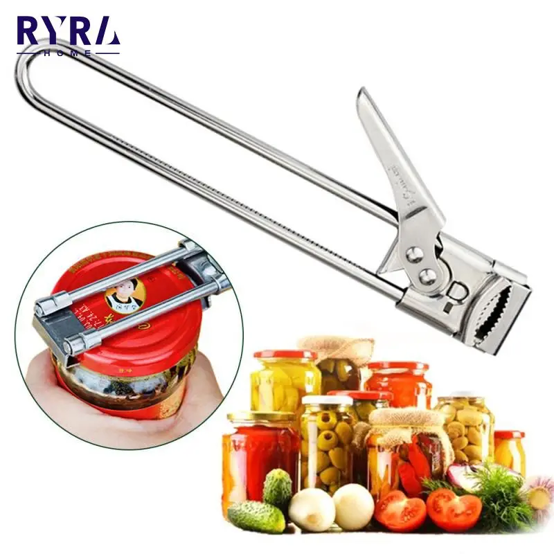 

Ручная открывалка для крышки банок, регулируемая открывалка для банок из нержавеющей стали, легко захватываемая открывалка для бутылок, ку...