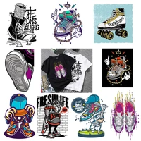 heat transfer clothes t shirt thermal transfer stickers decoration printing popular flower shoes iron on patches for diy