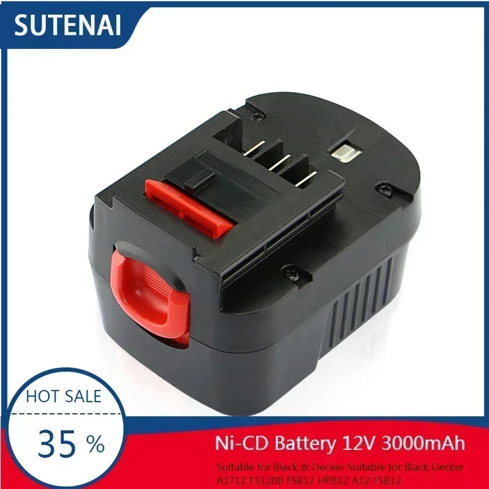 Сменный аккумулятор NI-CD 12 В 3000 мАч для Black&ampDecker A1712 FS120B FSB12 HPB12 A12 A12-XJ A12EX L50