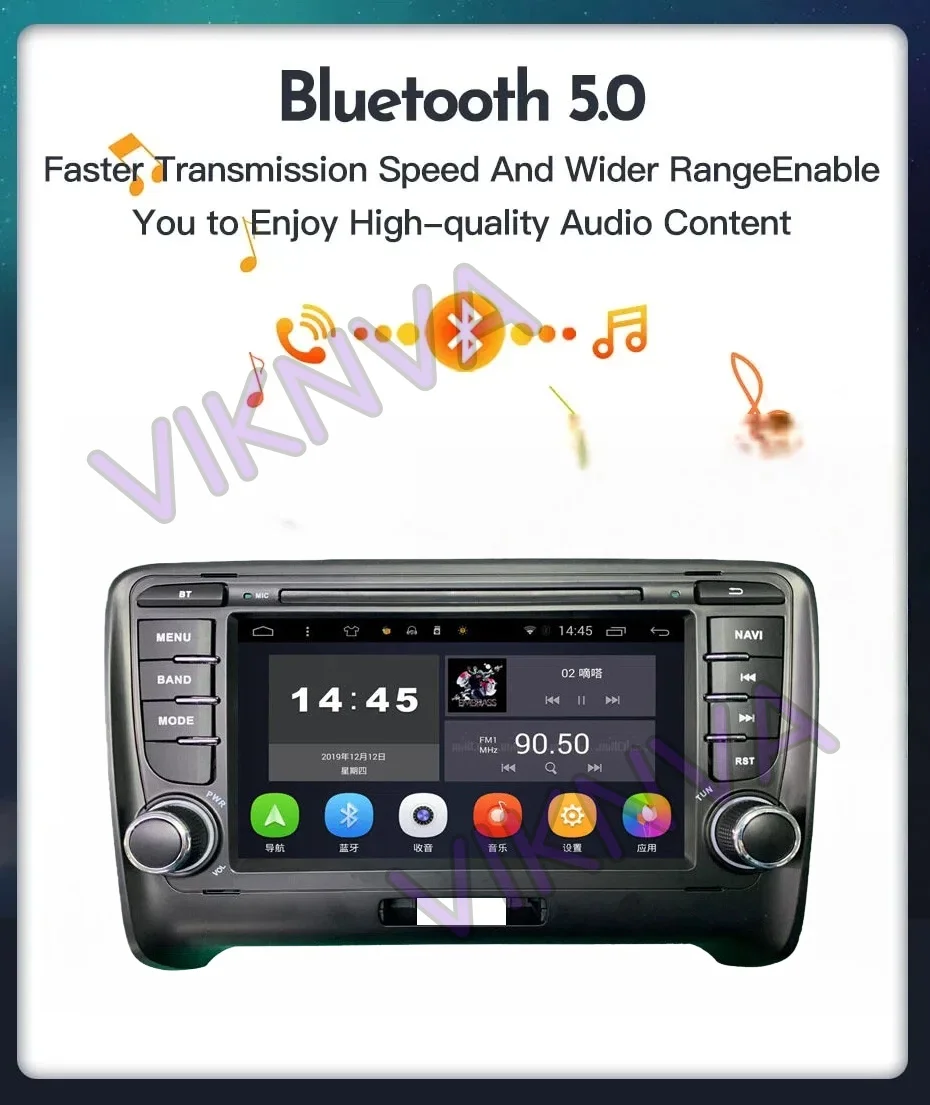 Фото Для Audi TT MK2 8J 2006-2014: Автомагнитола Android 13, мультимедийная система, GPS-навигация, Carplay, интеллектуальные системы, 2 DIN №4