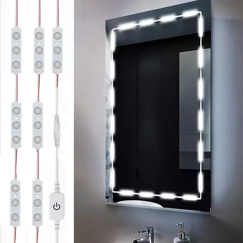 

1 Set Bright White LED Mirror Lights, 10ft, Vanity Make Up Strip Lights, Dimmable Touch Control Dressing Lights, For Makeup