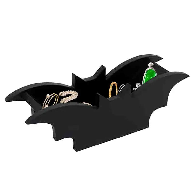 

Gothic Makeup Holder Wooden Halloween Bat Storage Holder Spooky Storage Organizer Makeup Holder Gothic Decor Compact For Kitchen