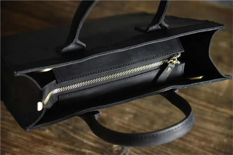 Retro casual business crazy horse leather men and women portable briefcases fashion luxury laptop lawyer shoulder diagonal bag