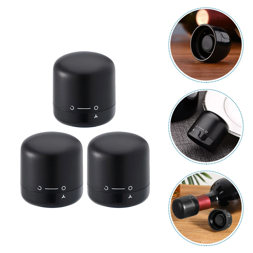 

3Pcs Champagne Stoppers Novel Lock Design Stoppers Sealer Sealed Bottle Caps