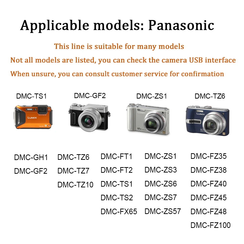Кабель для передачи данных Panasonic DMC-FZ35 FZ38 FZ100 TS1 TZ10 GH1 GF2 ZS1 ZS3 TZ6 FX65
