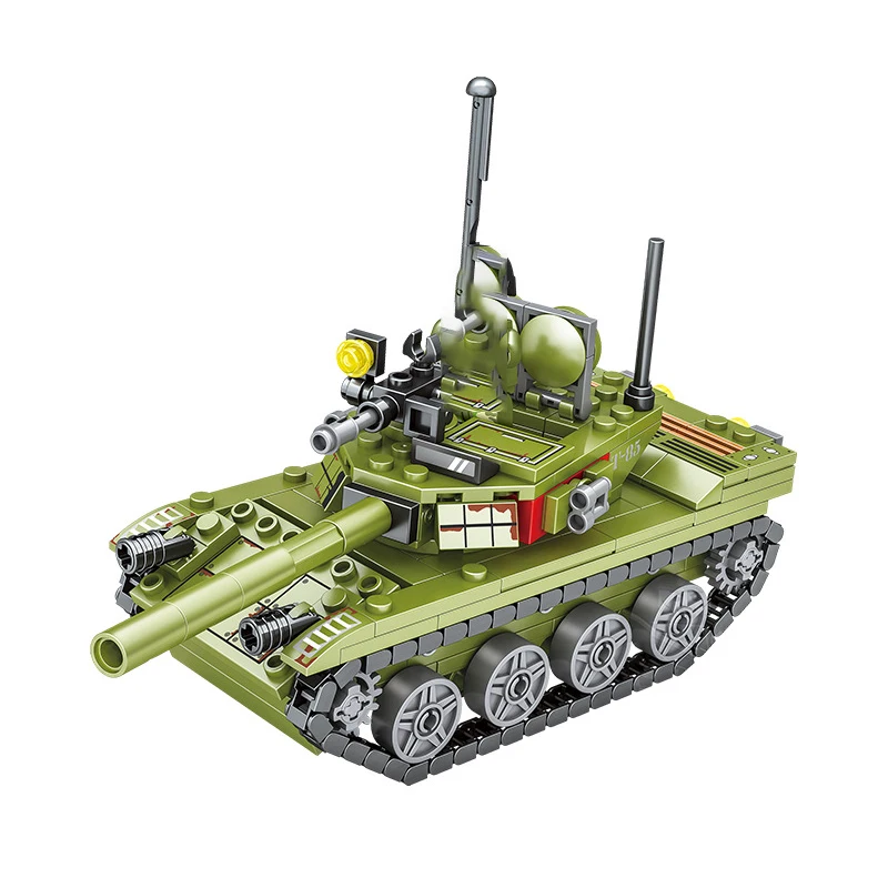 

Военный основной боевой танк, строительные блоки Второй мировой войны, армейские солдаты, фигурки, кирпичи, развивающие игрушки для детей, мальчиков
