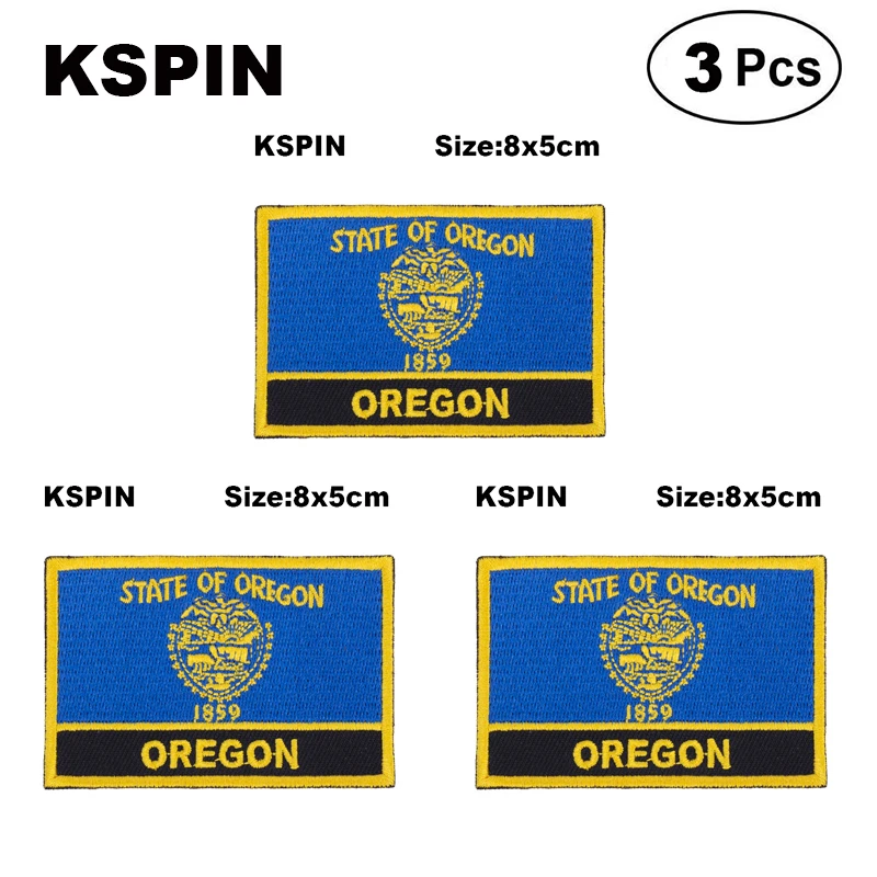 

U.S.A Oregon Rectangular Shape Flag patches embroidered flag patches national flag patches for clothing DIY Decoration