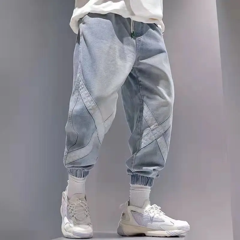 

Classic Streetwear Casual Men Ribbons Harem Jogging Pants Male Slim Fit Spring Cargo Pants Multi-Pockets Women Trousers T2