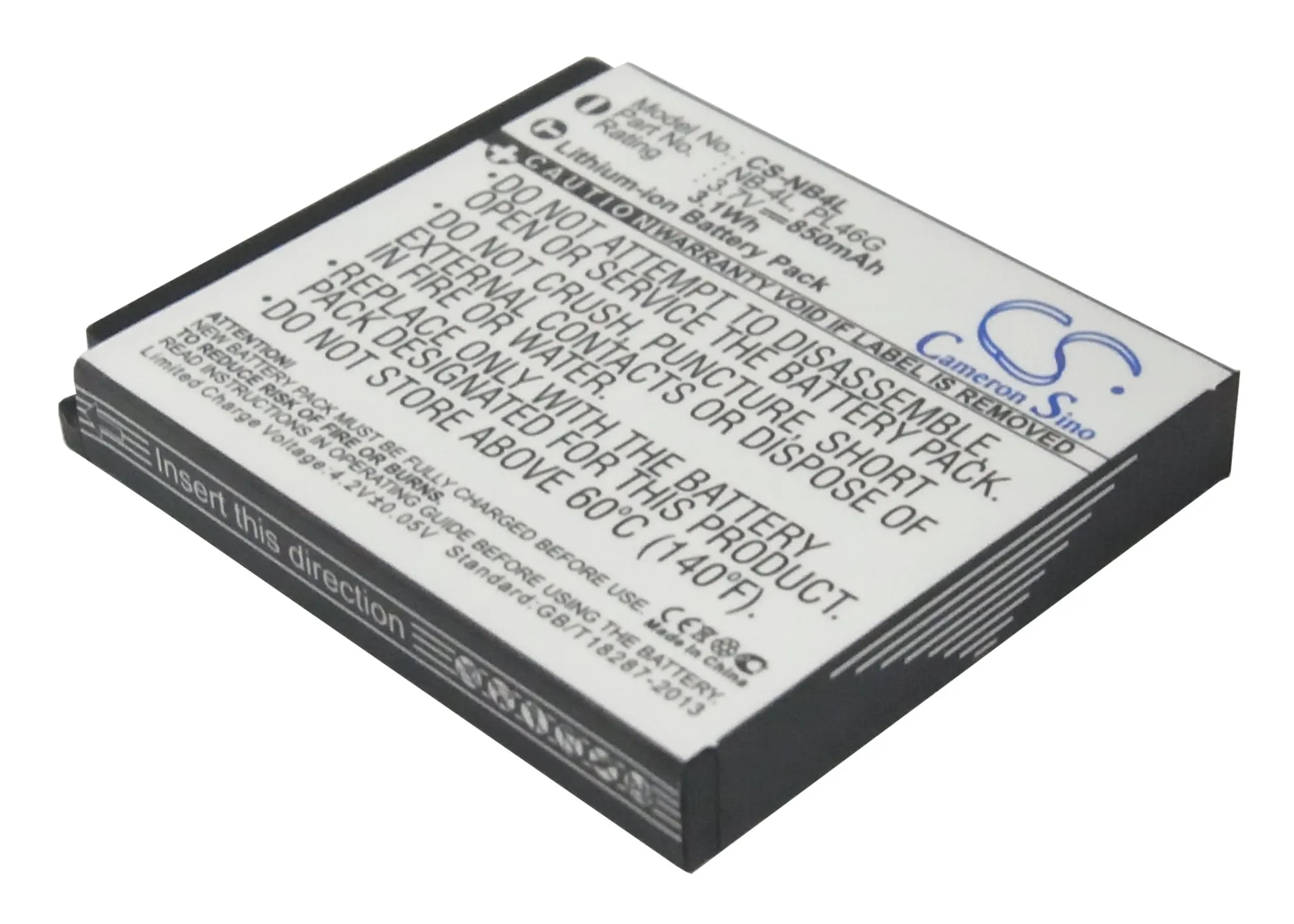 

Cameron Sino Camera Replacement Li-ion Battery 850mAh For NB-4L HITACHI Digital IXUS 100 IS, Free Tools