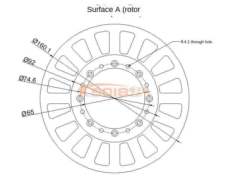 Большой полый вал мощностью 700 Вт с сверхнизкоскоростным диском бесщеточный