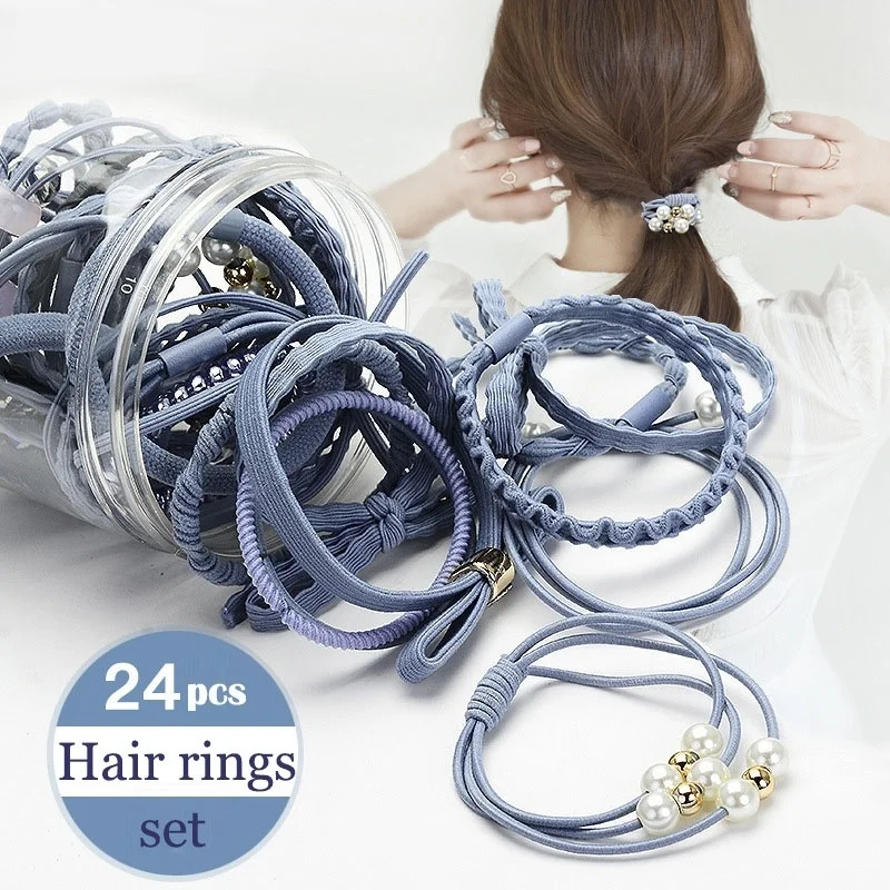 

24 Pcs Fashion Women Girls Hair Band Ties Rope Ring Elastic Hairband Holder