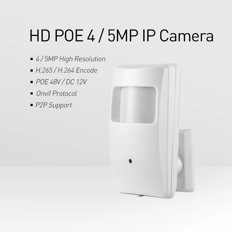 POE 940nm ONVIF IR 5MP PIR IP-камера 4MP H.265 1664P / 1080P светодиодсветодиодный комнатная охранная