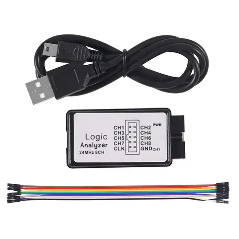 USB-устройство для логического анализатора с ферритовым кольцом EMI, USB-кабель 24 МГц, 8 каналов, 24 МГц, 8 каналов, UART IIC SPI, отладка